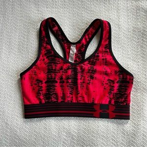 Pink & Black Under Armour Compression Sports Bra - Small